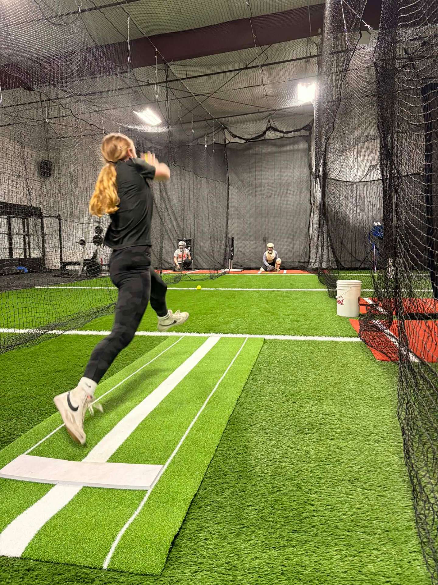 Softball player running at The Lab